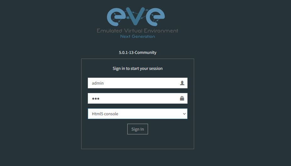 EVE-NG Login