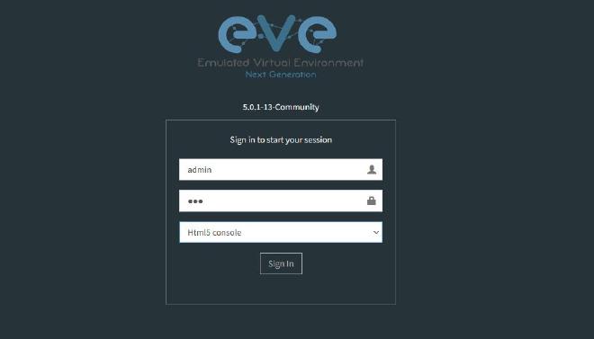 EVE-NG Login