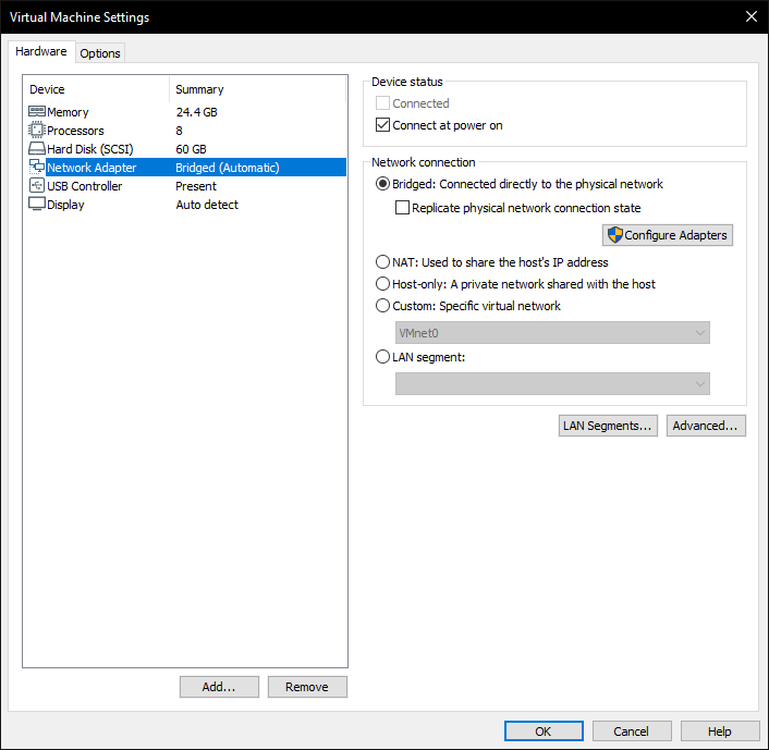 Bridged VM Network